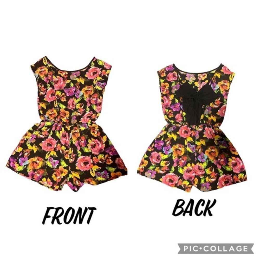 Copper Key Floral Print Bow Detail on Back Medium